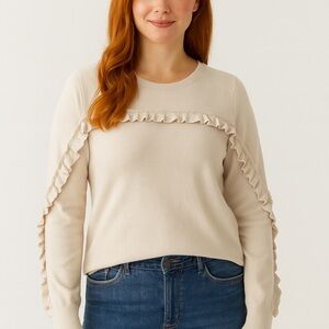 Philosophy Cream Ruffle Sweater